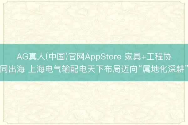 AG真人(中国)官网AppStore 家具+工程协同出海 上海电气输配电天下布局迈向“属地化深耕”