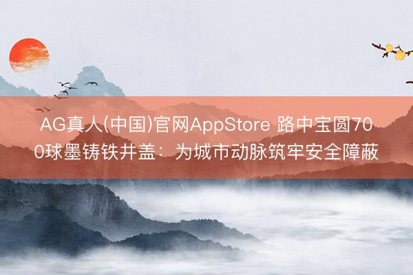 AG真人(中国)官网AppStore 路中宝圆700球墨铸铁井盖：为城市动脉筑牢安全障蔽