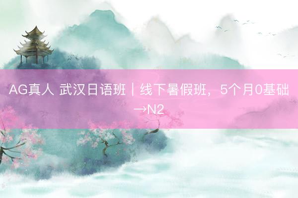 AG真人 武汉日语班｜线下暑假班，5个月0基础→N2