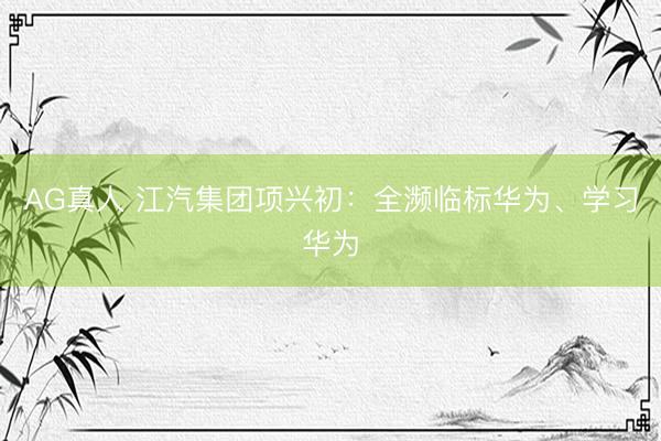 AG真人 江汽集团项兴初：全濒临标华为、学习华为